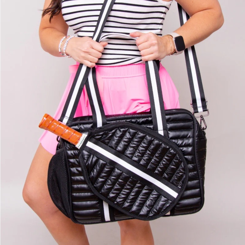 PUFFER PICKLEBALL BAG-BLACK/WHITE